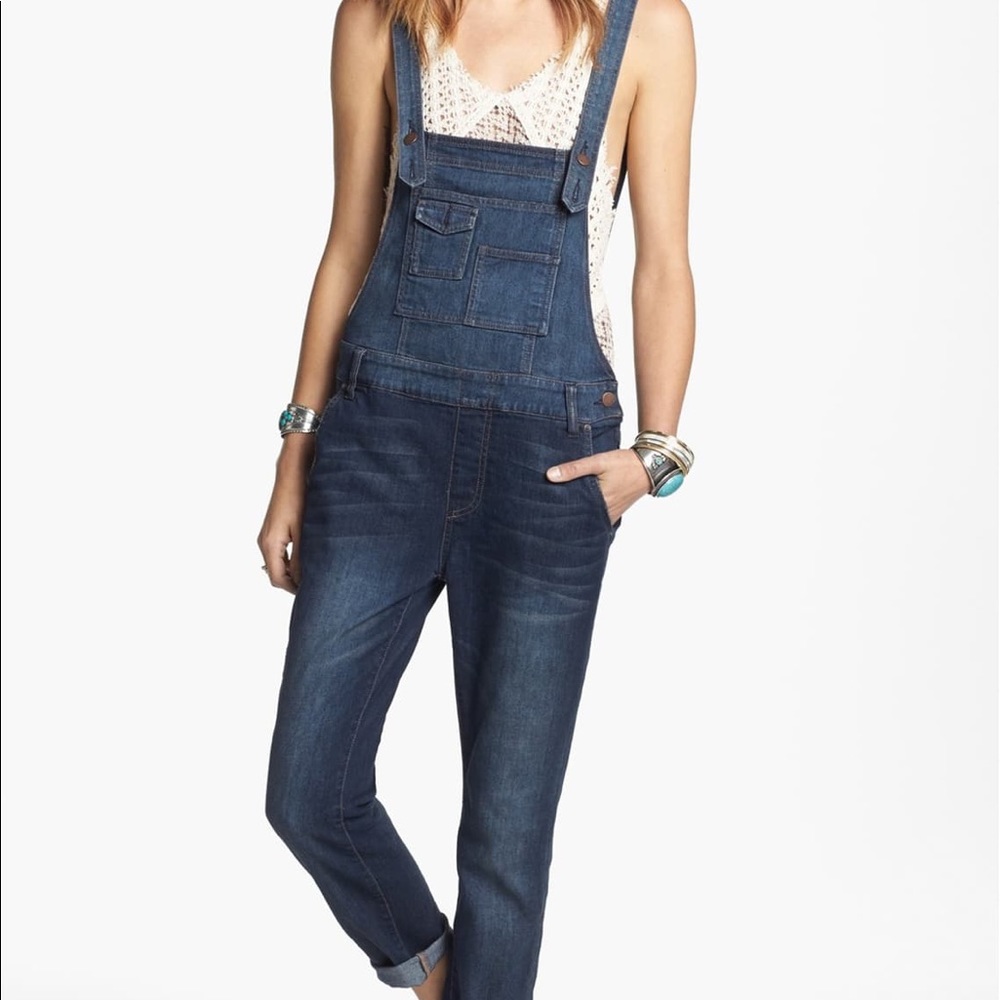 Free People Denim Overalls